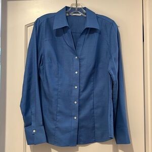 Cutter Buck Long Sleeve Button Down Blue Shirt Small Check Pattern Siz M